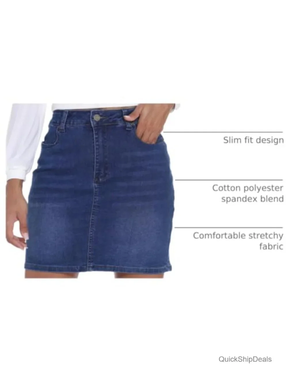 Women's Stretch High Waisted Denim Mini Skirt Slim Fit Pencil Jean Skirt with